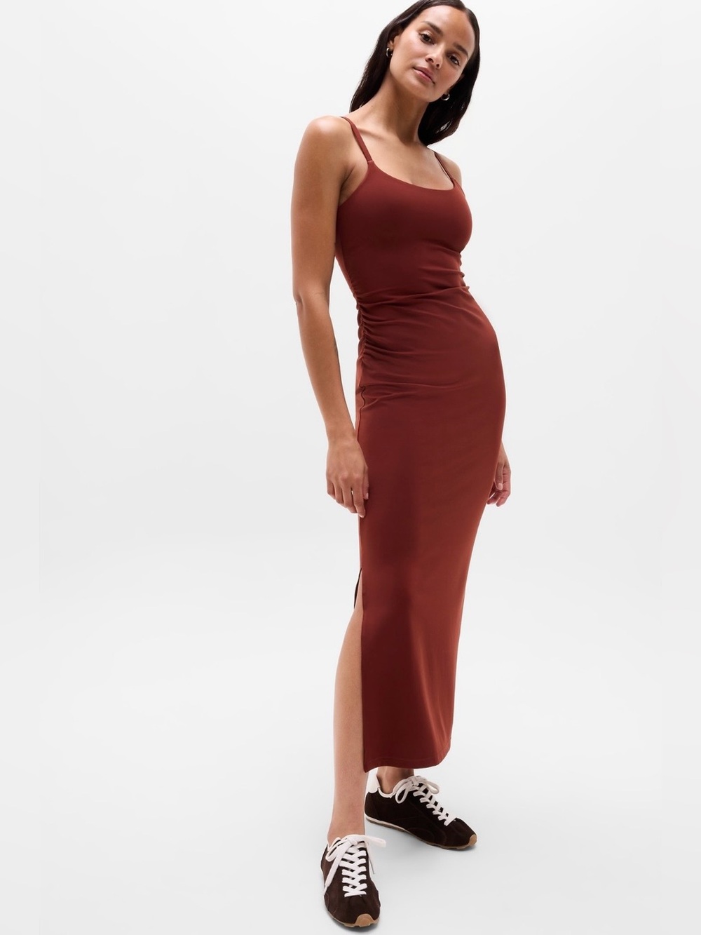 NWT-Athleta Cinnamon Transcend Maxi Dress, Medium